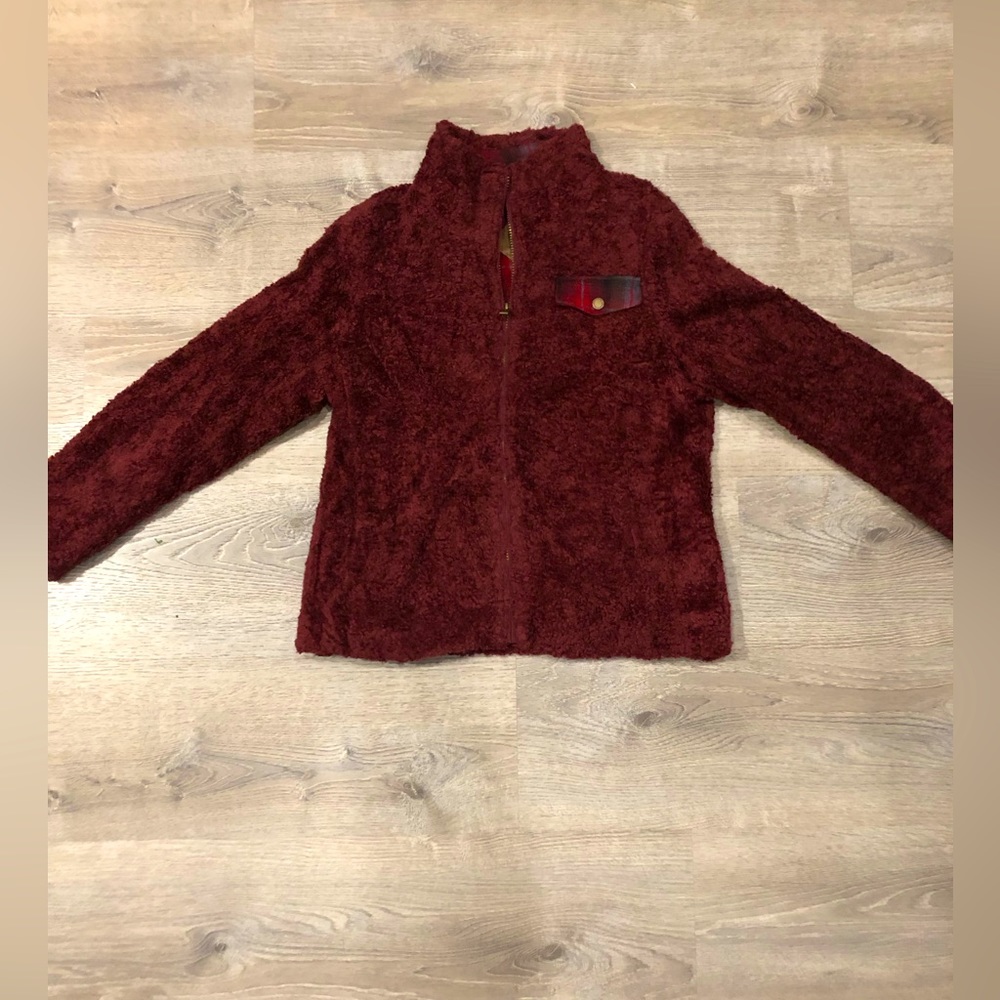 Pendleton. Fleece Sherpa. Full Zip. Burgundy. Jacket.